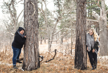 peekaboo! it's me: your fiancee! behind this tree!