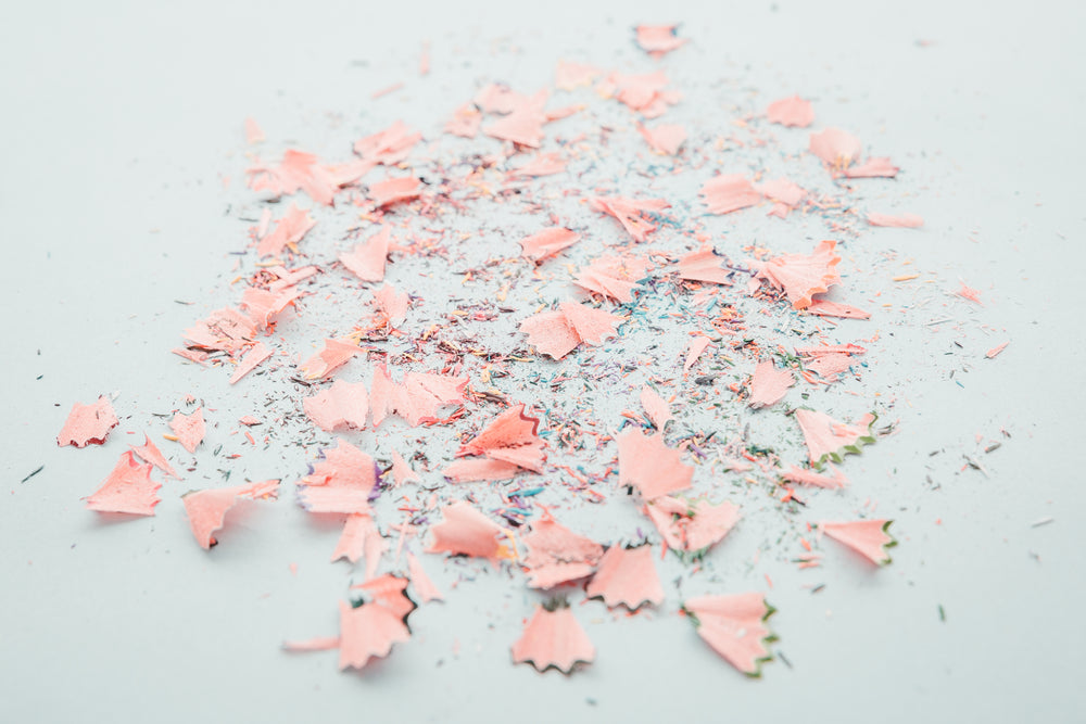 pencil shavings on white