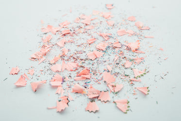 pencil shavings on white