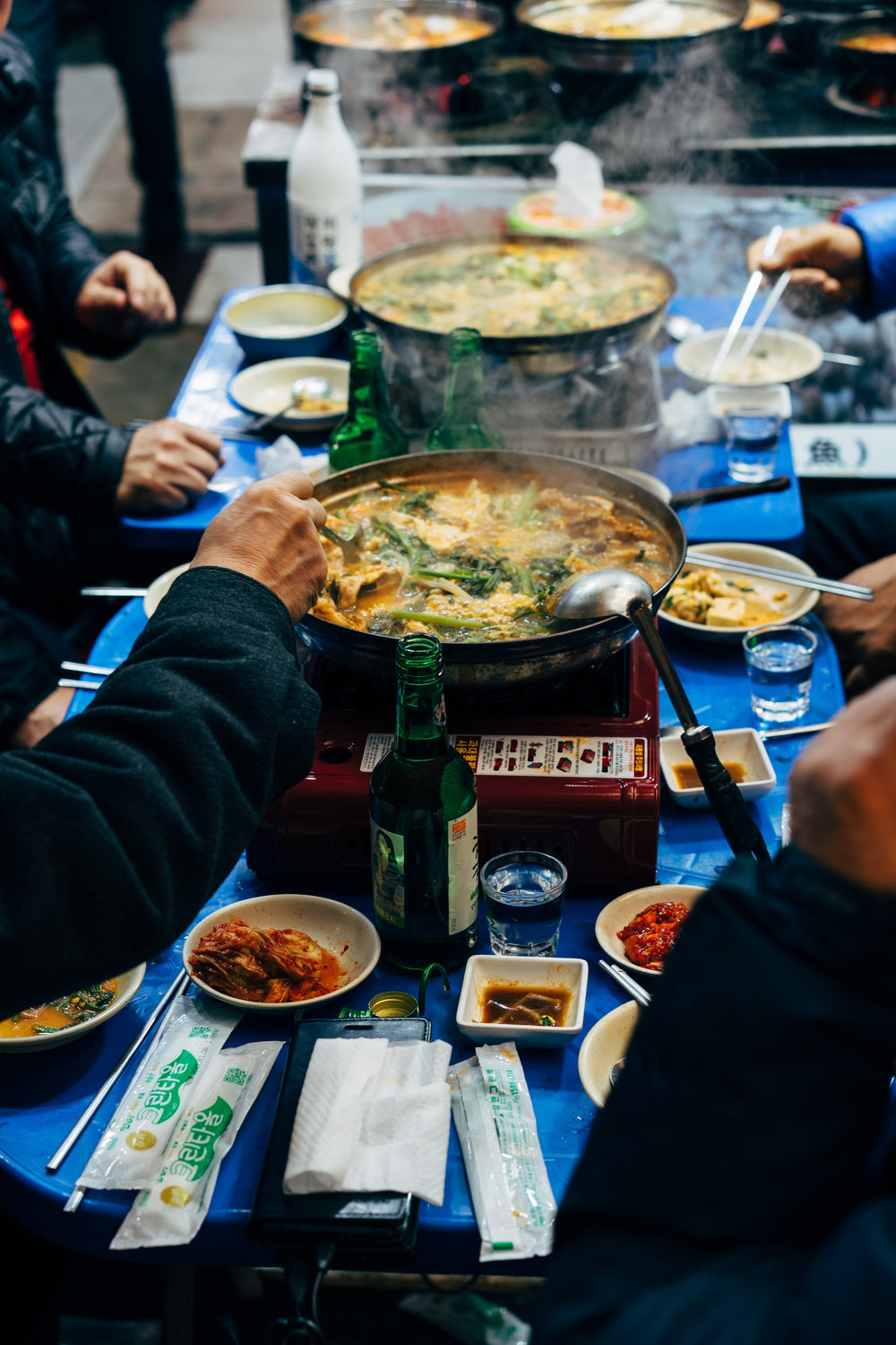 people enjoy asian cuisine together