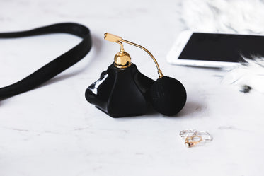 perfume bottle on vanity table
