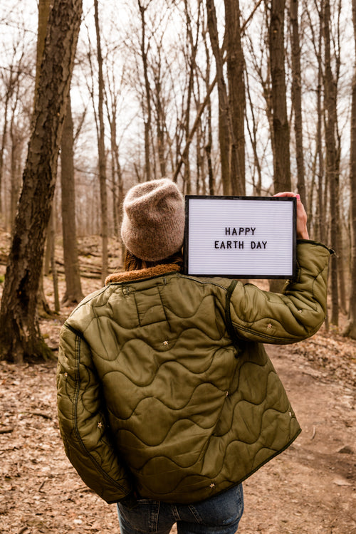 person celebrating earth day