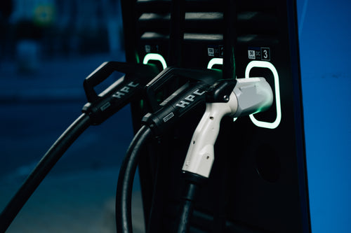 photo of an electric car charging station