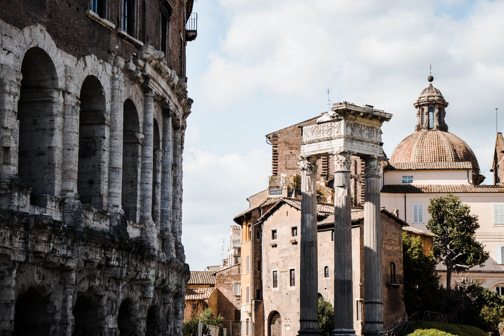 photo of rustic archways and columns