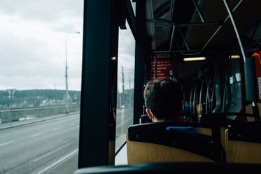 photo of the view from a bus seat