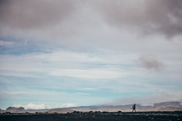 photographer hiking iceland flats