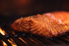 piece of salmon on the grill