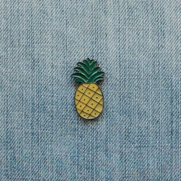 Pineapple Enamel Pin Denim