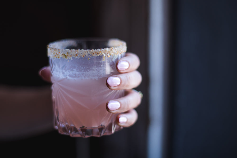 pink fingernails pink cocktail