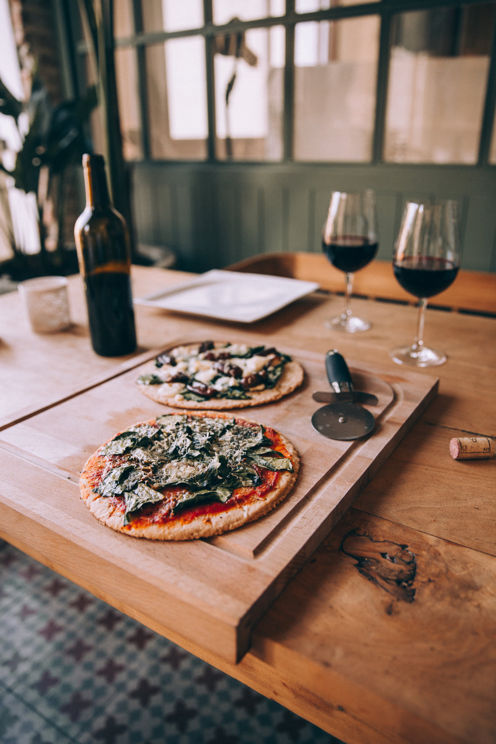 pizza and wine for two