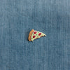 pizza enamel pin denim