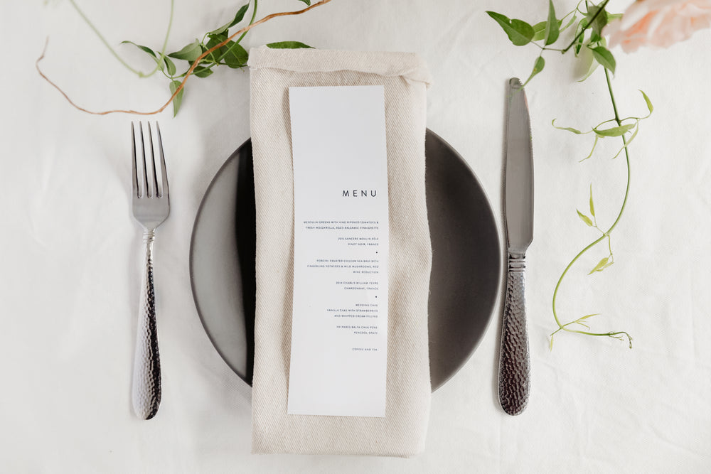 place-setting at a restaurant table