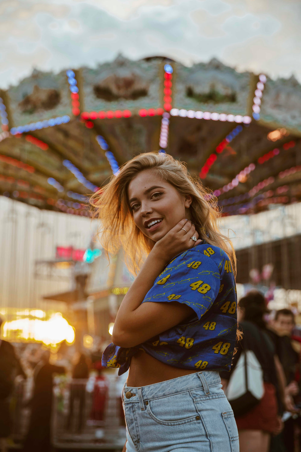 posing at the carnival