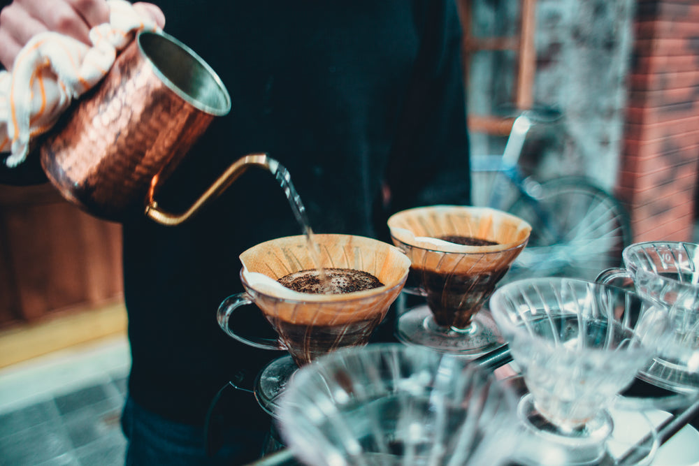 pour over coffee to order at cafe