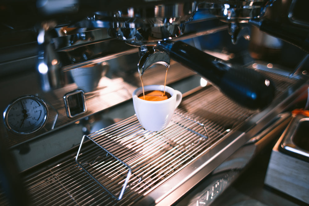 pouring an espresso