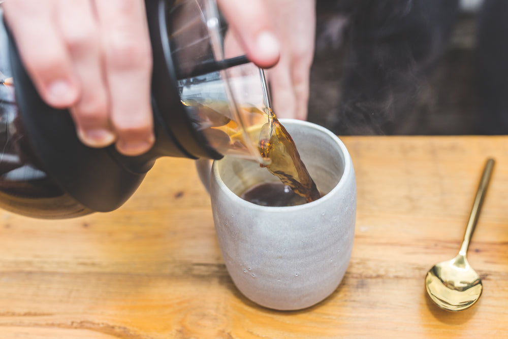 pouring coffee closeup