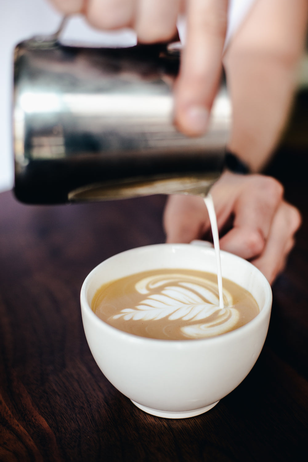 pouring some latte art