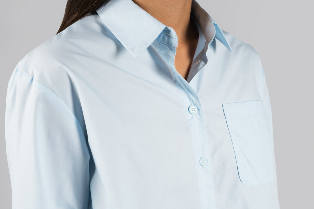 powder blue womens blouse