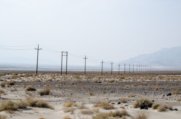 power lines scattered across the horizon