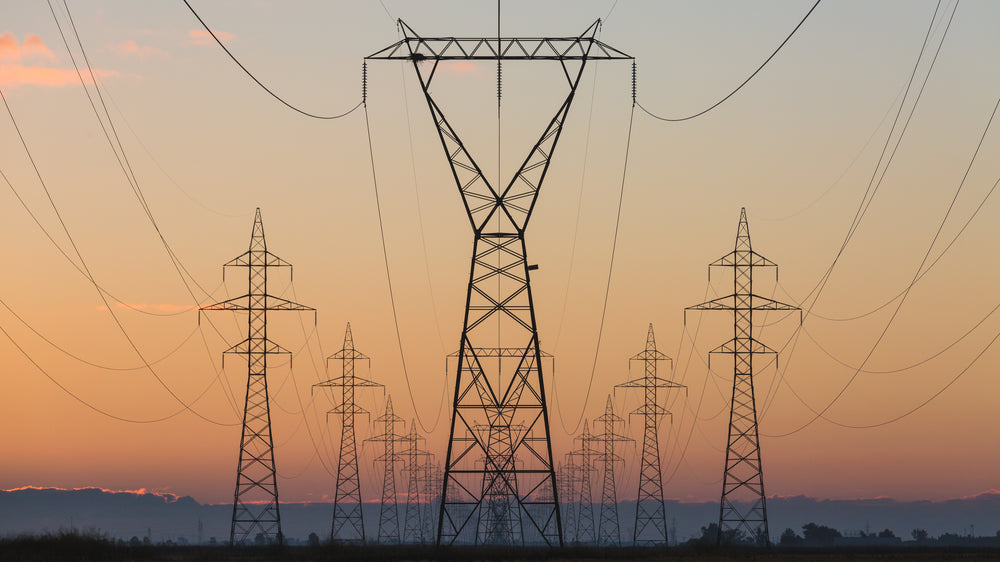 powerlines at sunset