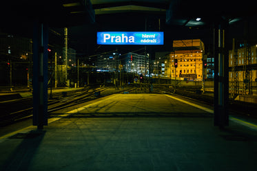 prague train station at night