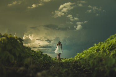 Picture of Prairie Woman At Sunset - Free Stock Photo