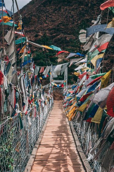 prayer flag suspension bridge