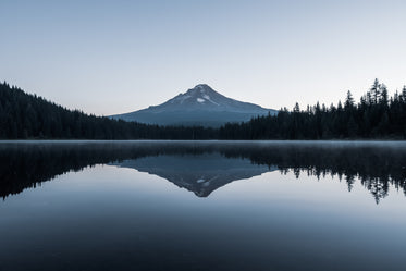 perfect reflection of mountain in water