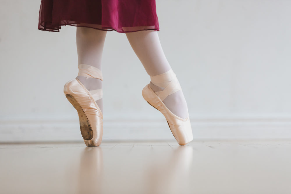 pretty pointe shoes of ballet