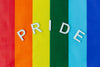 pride word on pride flag