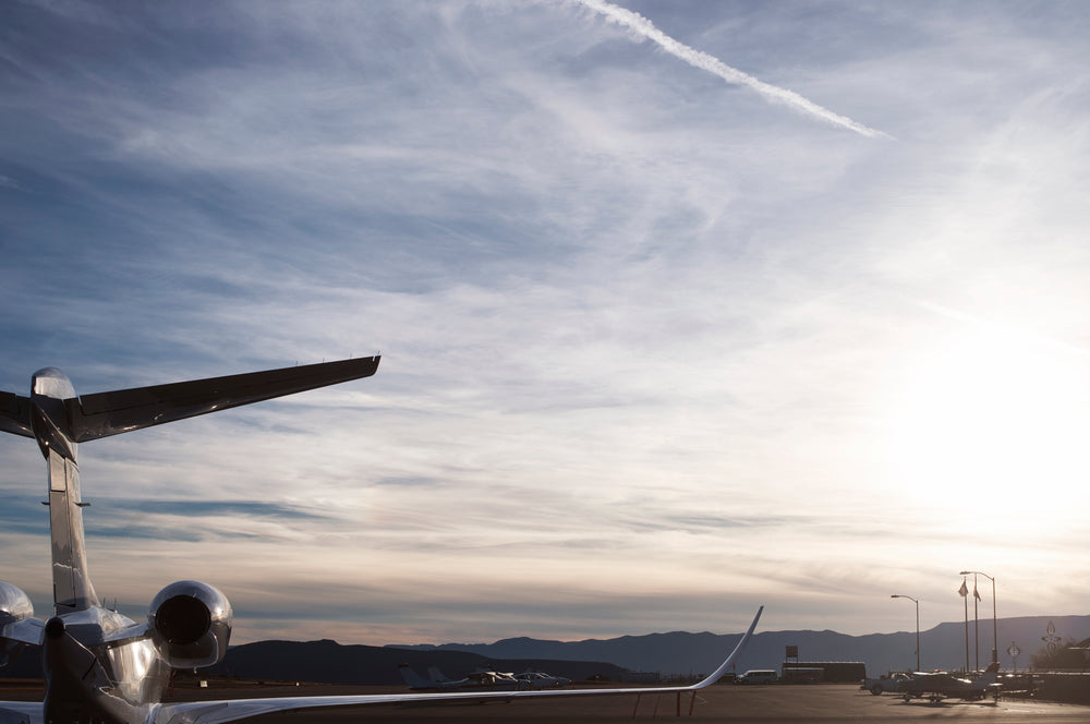 private jet on runway