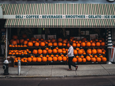 pumpkins on sale at city market
