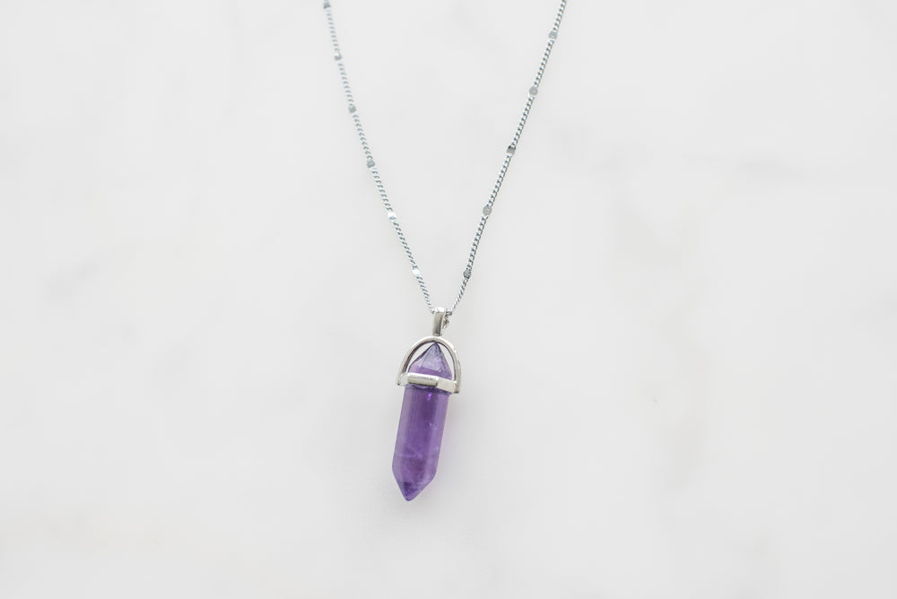 purple gemstone necklace
