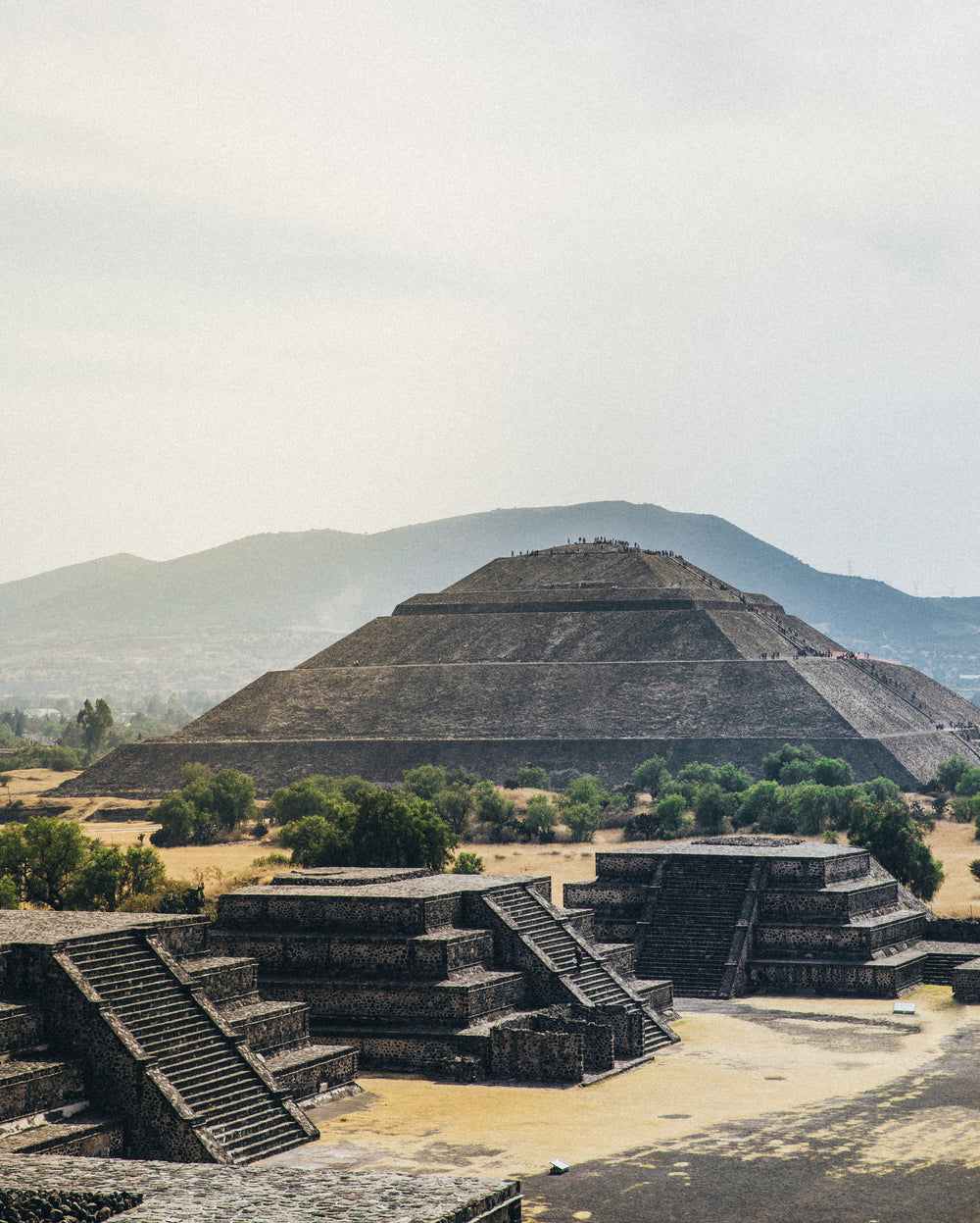 pyramid of the sun in fog