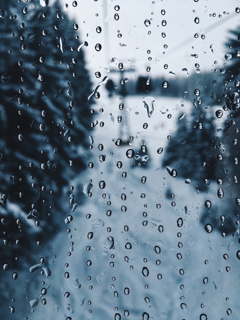 rain droplets on a monochromatic window