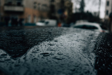 rain drops on a car