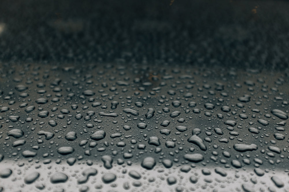 rain drops on metal