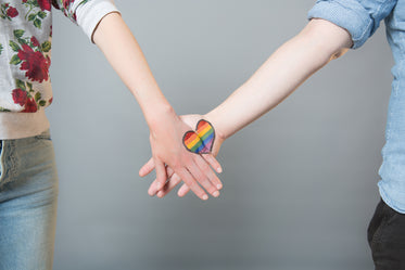rainbow hands heart open