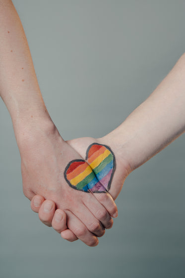 rainbow hands heart