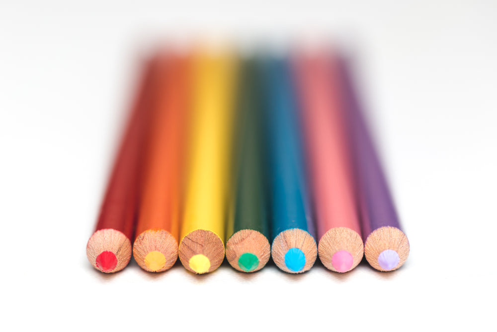 rainbow of pencils