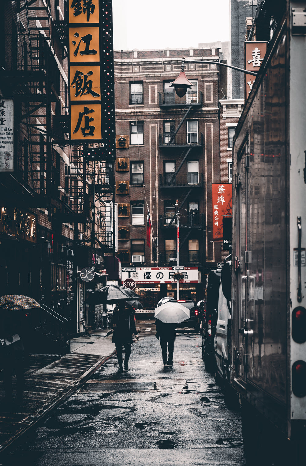 rainy day in chinatown