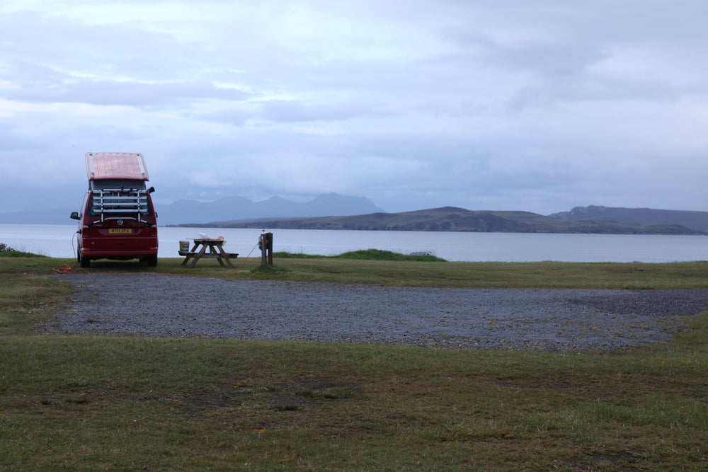 recharging at a lake