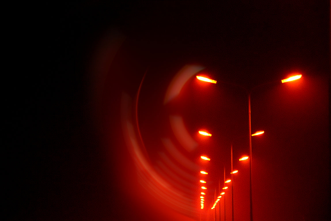 red abstract street lights