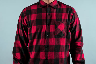 red and black fall shirt