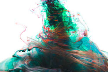 red and green ink twisted