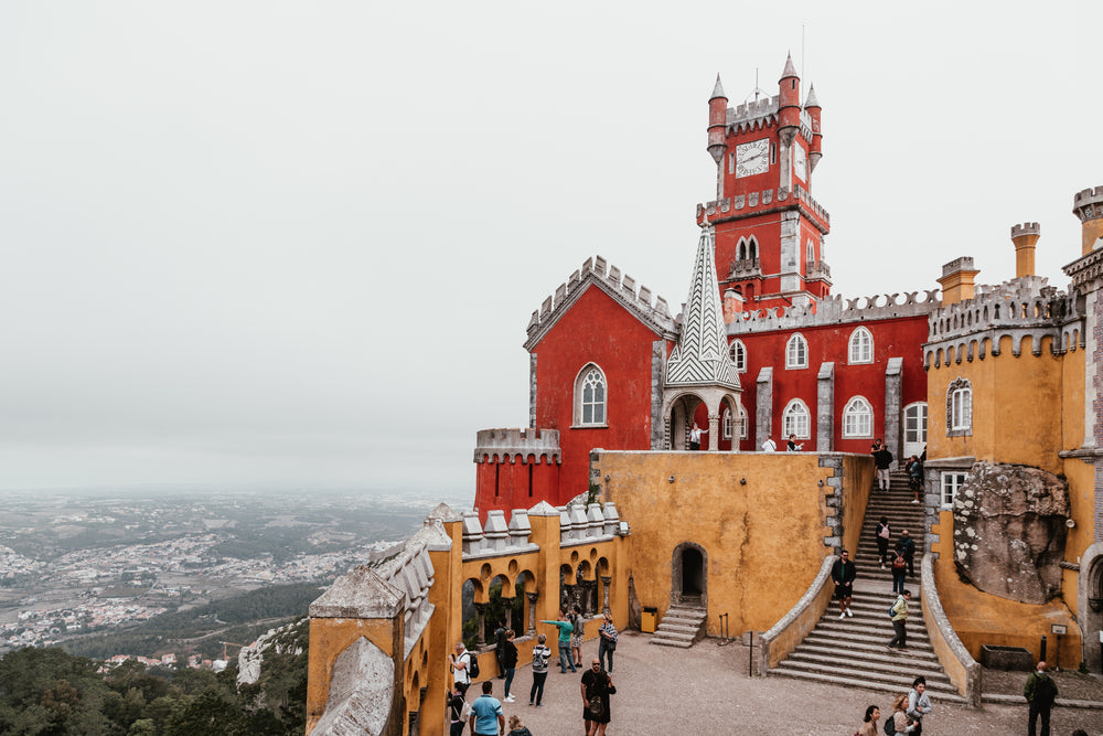 red and yellow castle