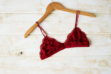 red bralette