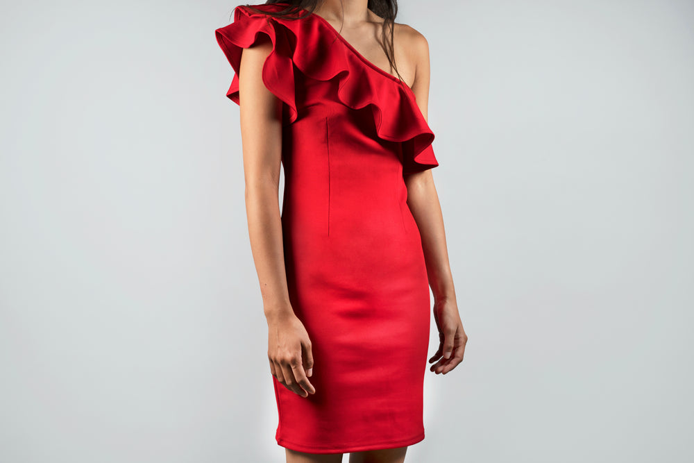 red cocktail dress