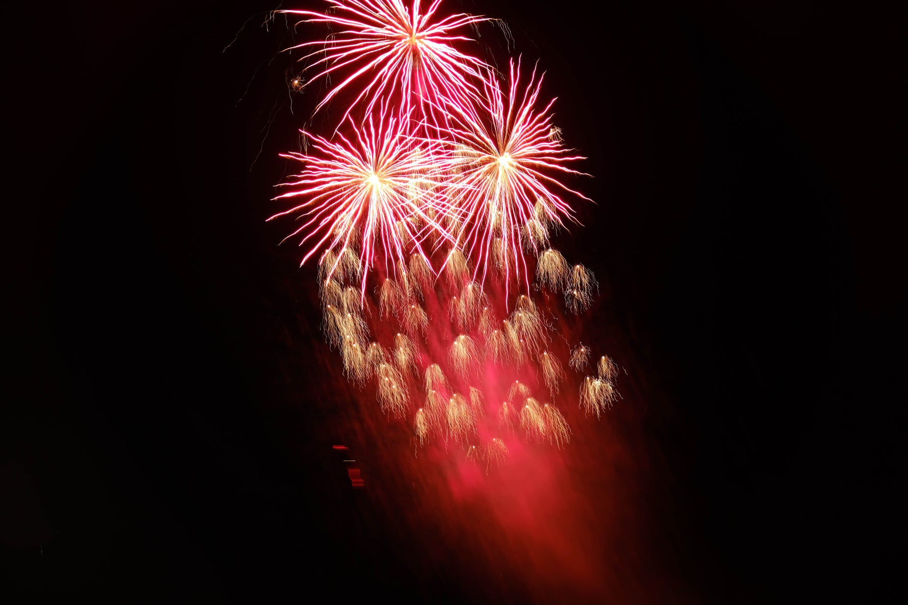 Browse Free HD Images of Red Fireworks Display