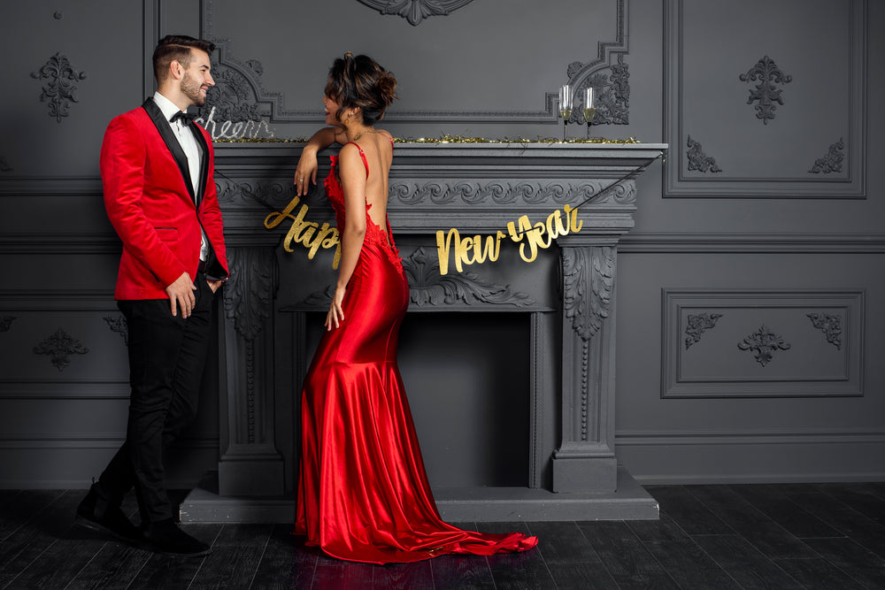 red formal new years fashion